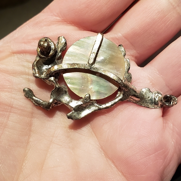 Vintage Pixie Elf Mermaid Silver Abalone mother of pearl pins lot - Picture 14 of 16